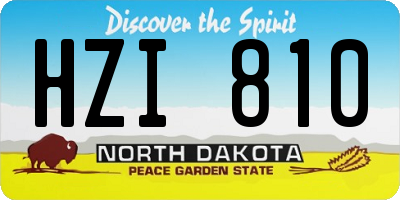 ND license plate HZI810