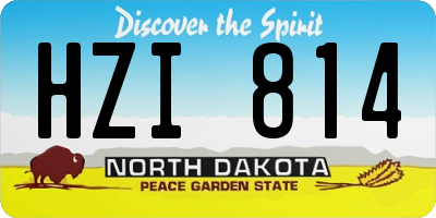 ND license plate HZI814