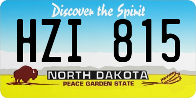 ND license plate HZI815