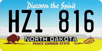 ND license plate HZI816