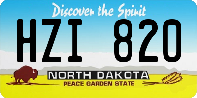 ND license plate HZI820