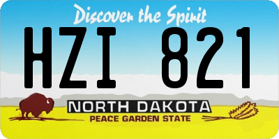 ND license plate HZI821