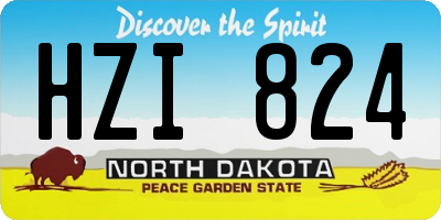 ND license plate HZI824