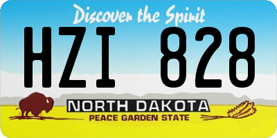 ND license plate HZI828