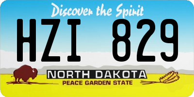 ND license plate HZI829
