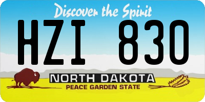 ND license plate HZI830
