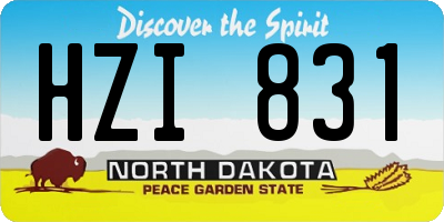 ND license plate HZI831