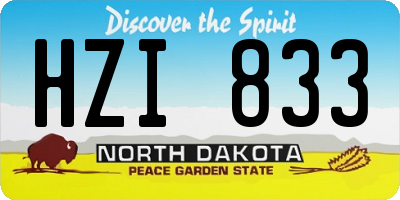 ND license plate HZI833