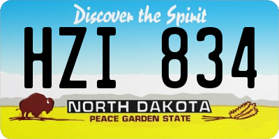 ND license plate HZI834