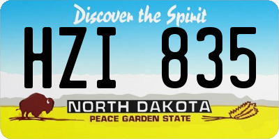 ND license plate HZI835