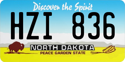 ND license plate HZI836