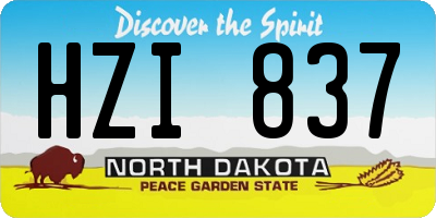 ND license plate HZI837