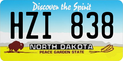ND license plate HZI838