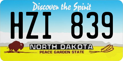 ND license plate HZI839