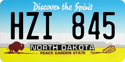 ND license plate HZI845