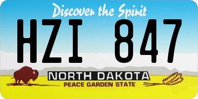 ND license plate HZI847