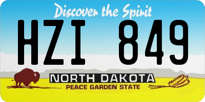 ND license plate HZI849