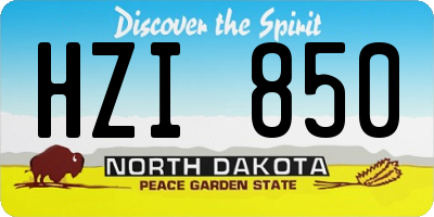 ND license plate HZI850