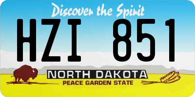 ND license plate HZI851