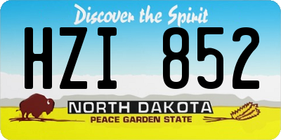 ND license plate HZI852