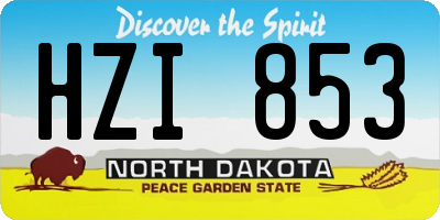 ND license plate HZI853