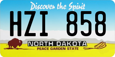 ND license plate HZI858