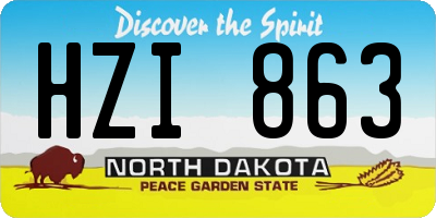 ND license plate HZI863
