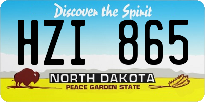 ND license plate HZI865