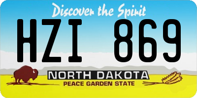 ND license plate HZI869