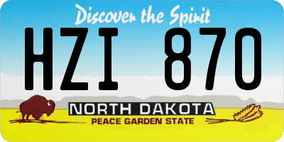 ND license plate HZI870