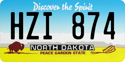 ND license plate HZI874