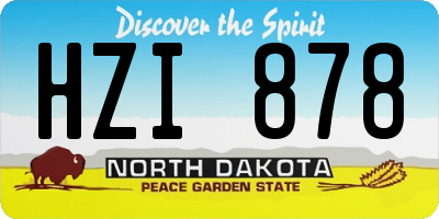 ND license plate HZI878