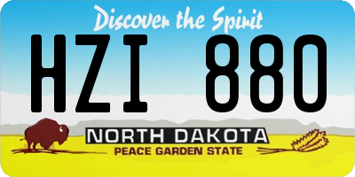ND license plate HZI880
