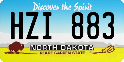 ND license plate HZI883