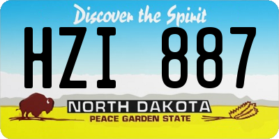 ND license plate HZI887