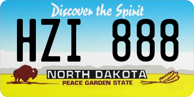 ND license plate HZI888