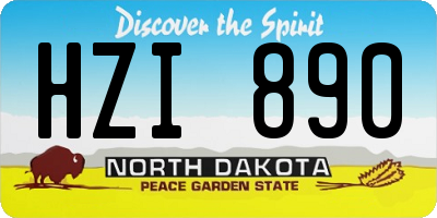 ND license plate HZI890