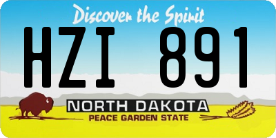 ND license plate HZI891