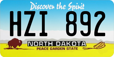 ND license plate HZI892