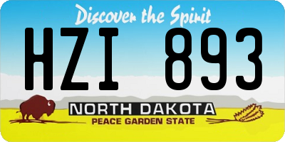 ND license plate HZI893