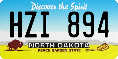 ND license plate HZI894