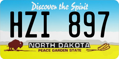 ND license plate HZI897