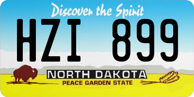 ND license plate HZI899