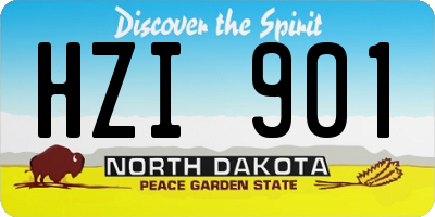ND license plate HZI901