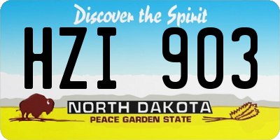 ND license plate HZI903