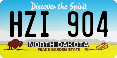 ND license plate HZI904