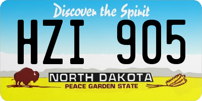 ND license plate HZI905