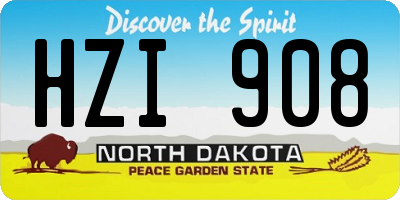 ND license plate HZI908