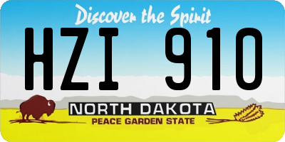 ND license plate HZI910