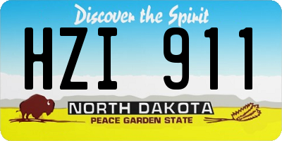 ND license plate HZI911